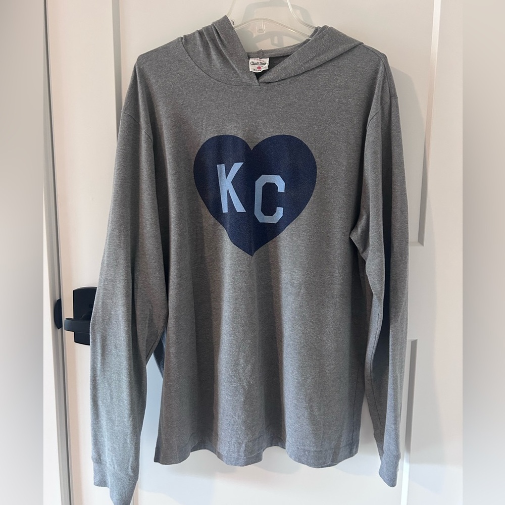 Charlie Hustle Gray KC Heart Men’s Hoodie